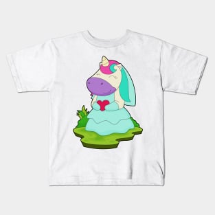 Unicorn Bride Heart Wedding Kids T-Shirt